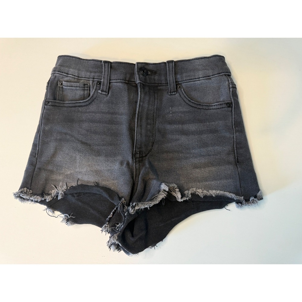 Celebrity Pink The Iconic Frayed Hem Denim Shorts Faded Black Size 3/26